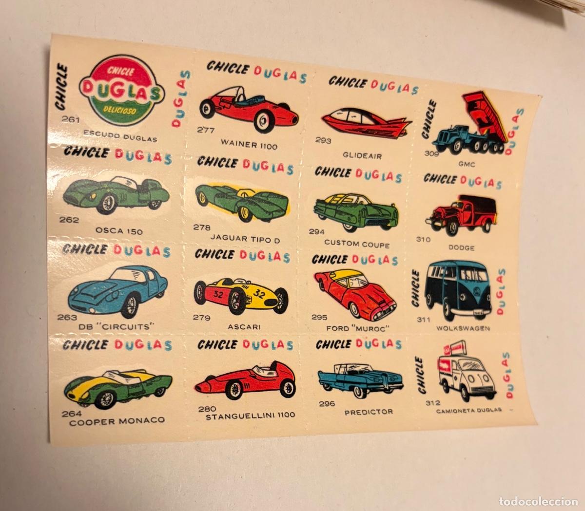 Coleccionismo cromos antiguos: CROMOS CHICLE DUGLAS AUTOMOVILES: JAGUAR, VOLKSWAGEN, FORD, etc&hellip;