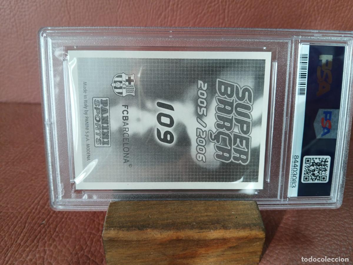 Coleccionismo cromos antiguos: 2005-06 PANINI LEONEL MESSI 109 SUPER BARSA PSA 9 - Foto 3