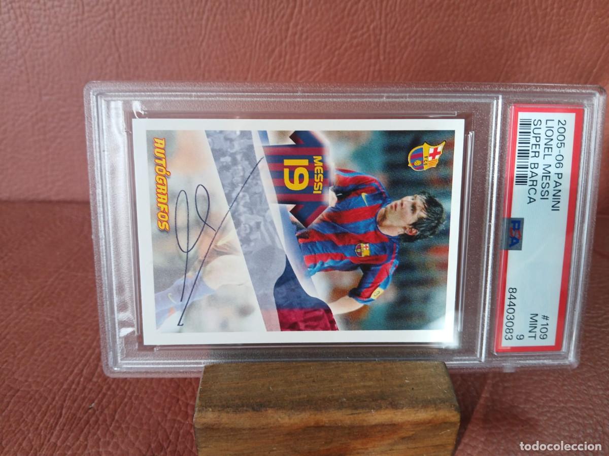 Coleccionismo cromos antiguos: 2005-06 PANINI LEONEL MESSI 109 SUPER BARSA PSA 9 - Foto 4