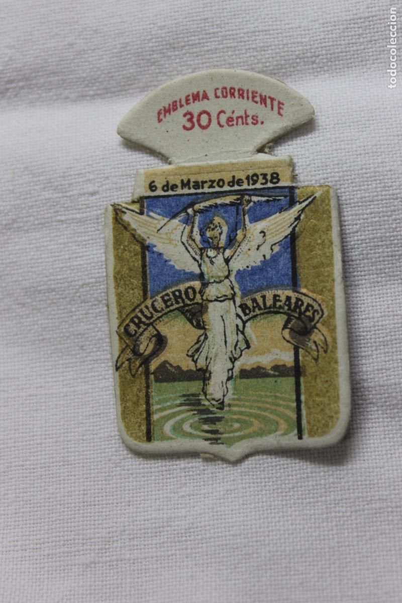 Coleccionismo cromos antiguos: EMBLEMA AUXILIO SOCIAL CRUCERO BALEARES N&ordm; 7