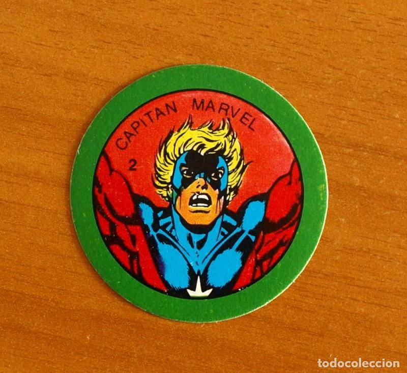 Coleccionismo cromos antiguos: Superh&eacute;roes - N&ordm; 2 Capit&aacute;n Marvel - Marvel 1980 Comics Group - Chocolates Terrabusi - Nunca pegado