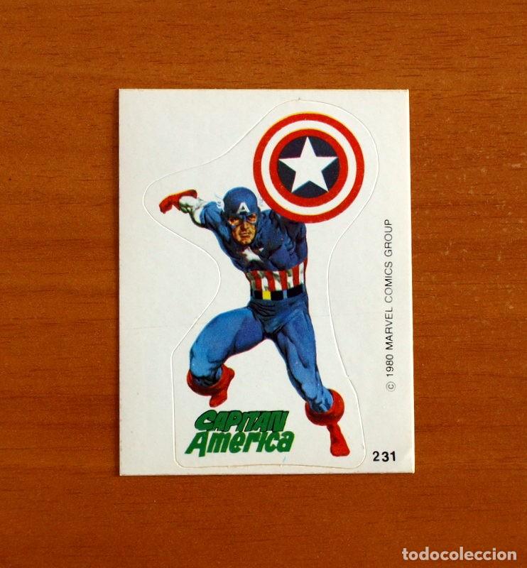 Coleccionismo cromos antiguos: Superh&eacute;roes - N&ordm; 231 Capit&aacute;n Am&eacute;rica - Marvel 1980 Comics Group- Chocolates Terrabusi - Nunca pegado