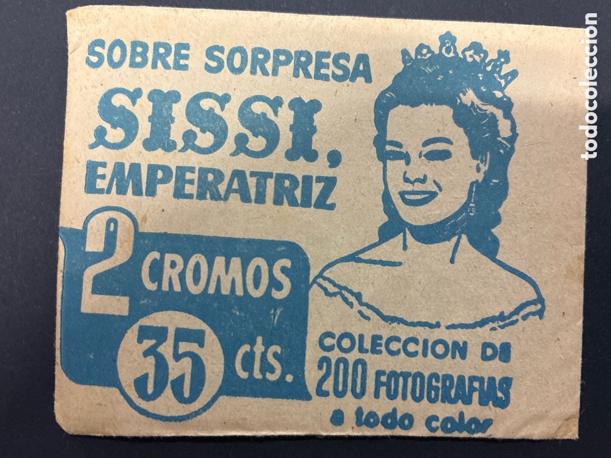 Coleccionismo cromos antiguos: SOBRE CON CROMOS SISSI EMPERATRIZ EDITORIAL BRUGUERA