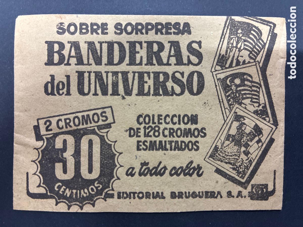 Colecionismo Cromos antigos: SOBRE CON CROMOS BANDERAS DEL UNIVERSO EDITORIAL BRUGUERA