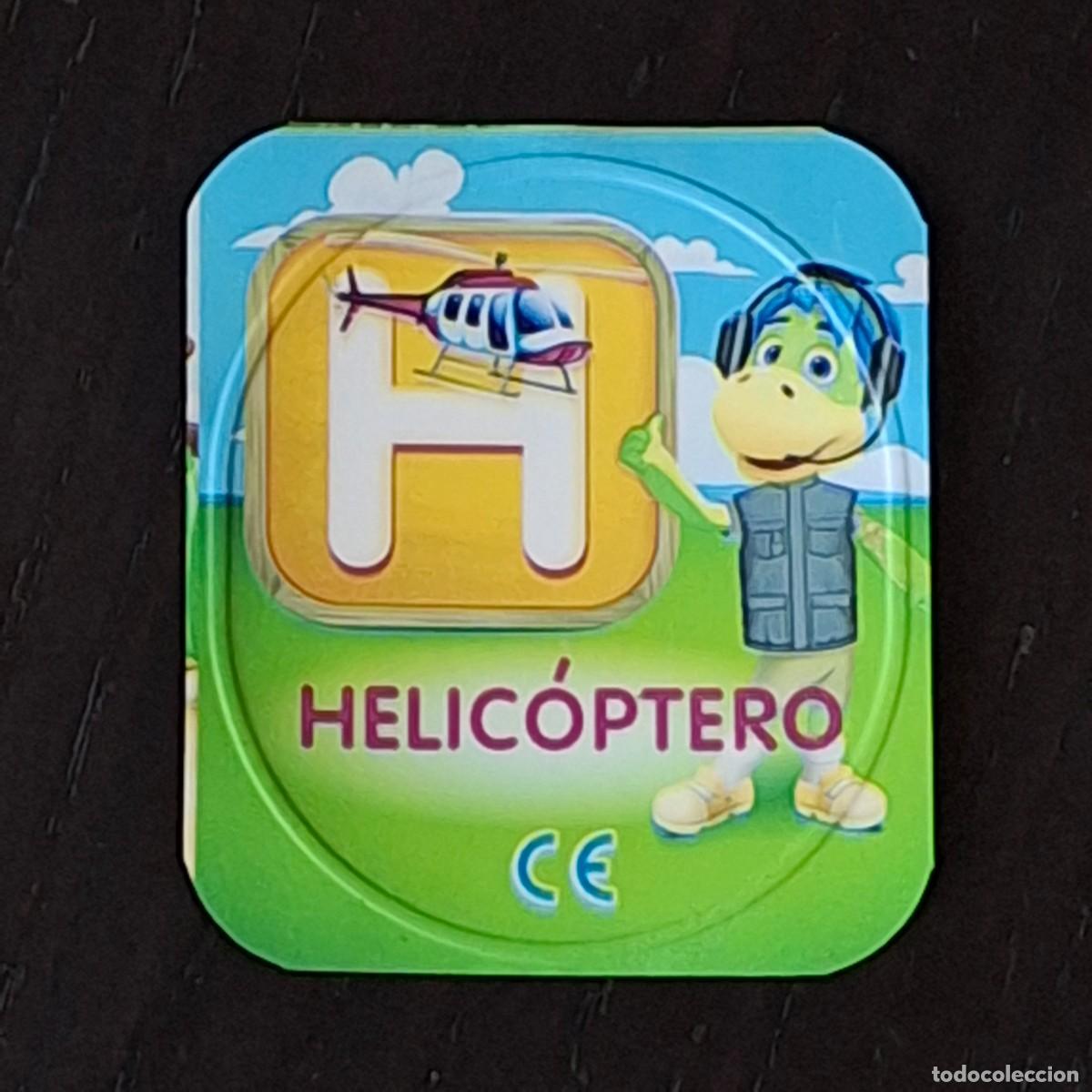 Coleccionismo cromos antiguos: DANONINO PETIT SUISSE TAPA YOGURT CROMO - ABECEDARIO - LETRA H HELICOPTERO - DANONE