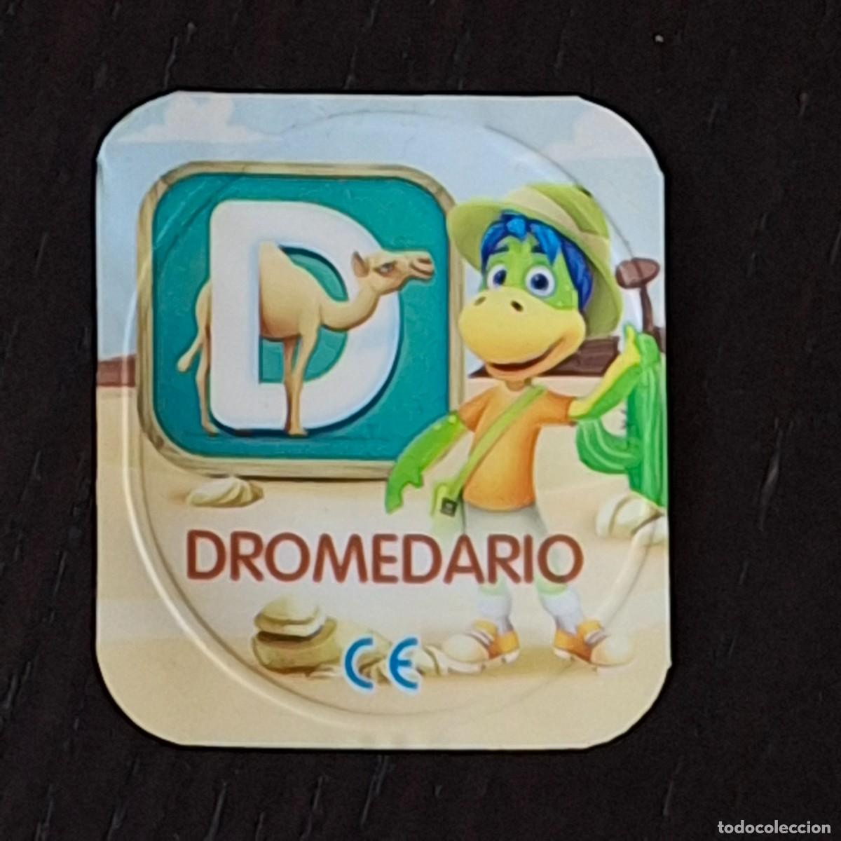 Coleccionismo cromos antiguos: DANONINO PETIT SUISSE TAPA YOGURT CROMO - ABECEDARIO - LETRA D DROMEDARIO - DANONE
