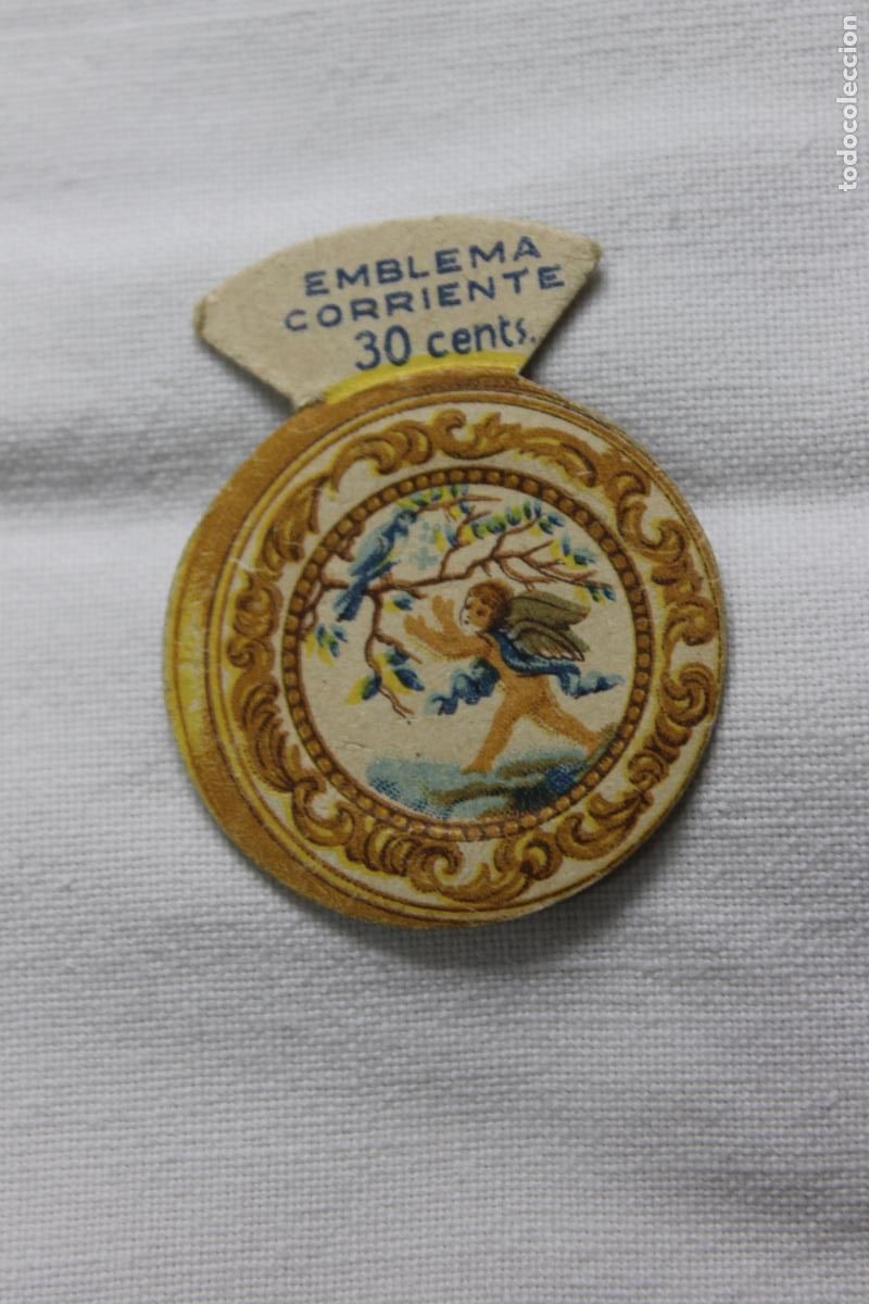 Coleccionismo cromos antiguos: EMBLEMA AUXILIO SOCIAL FABRICA DE LA GRANJA N&ordm; 6