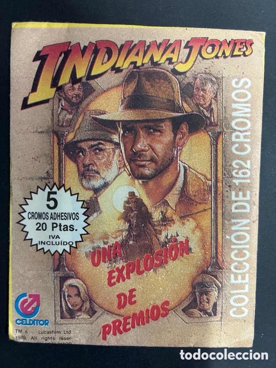 Coleccionismo cromos antiguos: SOBRE CON CROMOS ALBUM PELICULA INDIANA JONES