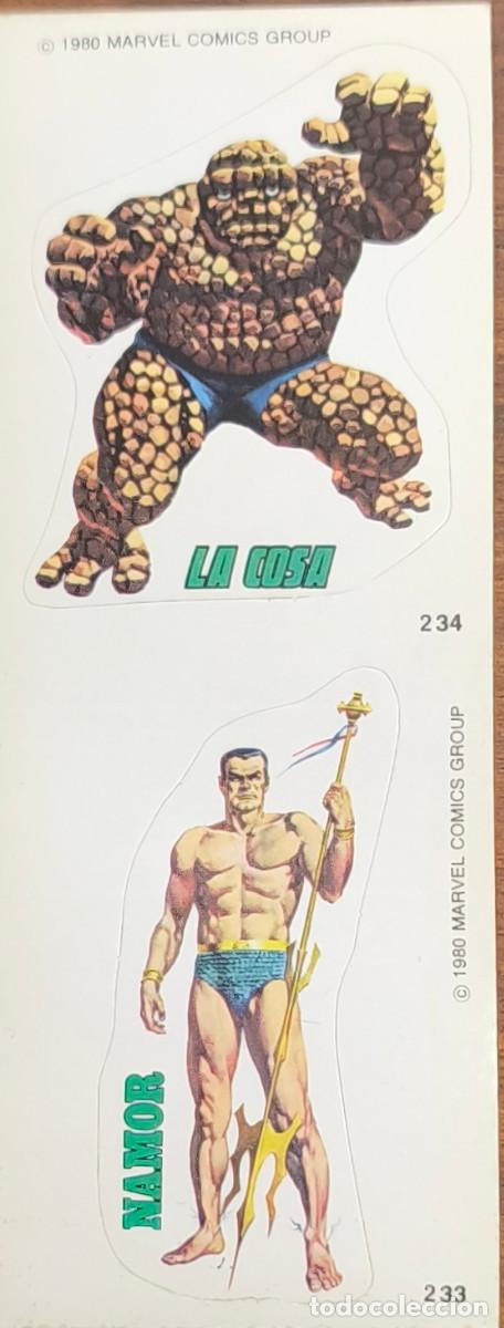 Coleccionismo cromos antiguos: Rareza Marvel Superheroes Terrabusi de 1980. 2 cromos sin cortar adhesivos. Original Lopez Espi