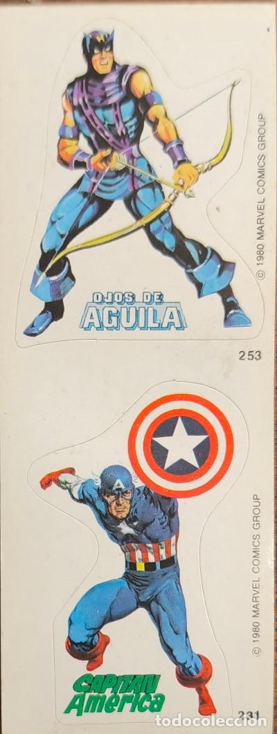 Sammeln alte Sammelbilder: Rareza Marvel Superheroes Terrabusi de 1980. 2 cromos sin cortar adhesivos. Original Lopez Espi