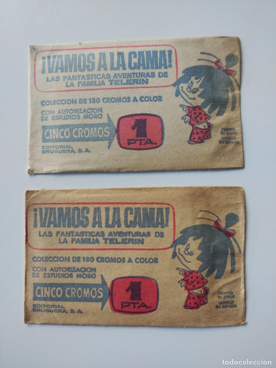 Coleccionismo cromos antiguos: 2 SOBRES CROMOS SIN ABRIR VAMOS A LA CAMA - Foto 1