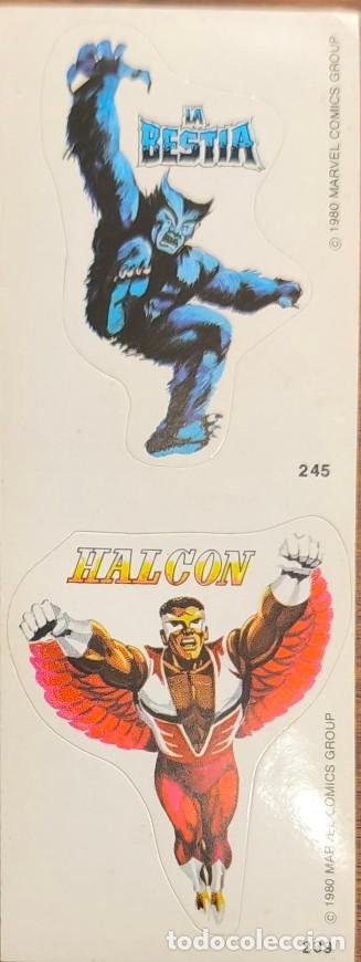 Coleccionismo cromos antiguos: Rareza Marvel Superheroes Terrabusi de 1980. 2 cromos sin cortar adhesivos. Original Lopez Espi