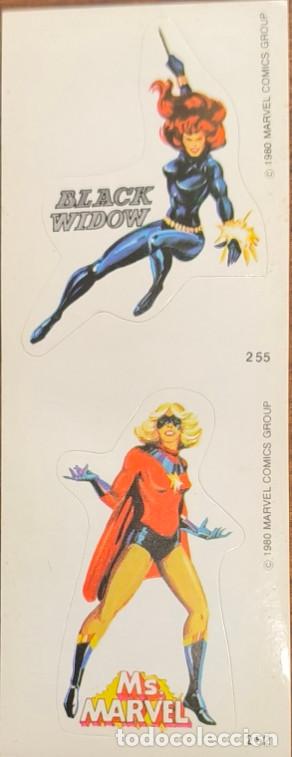 Coleccionismo cromos antiguos: Rareza Marvel Superheroes Terrabusi de 1980. 2 cromos sin cortar adhesivos. Original Lopez Espi