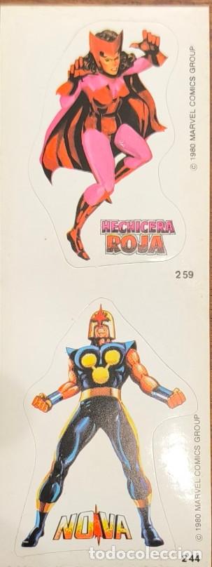 Coleccionismo cromos antiguos: Rareza Marvel Superheroes Terrabusi de 1980. 2 cromos sin cortar adhesivos. Original Lopez Espi