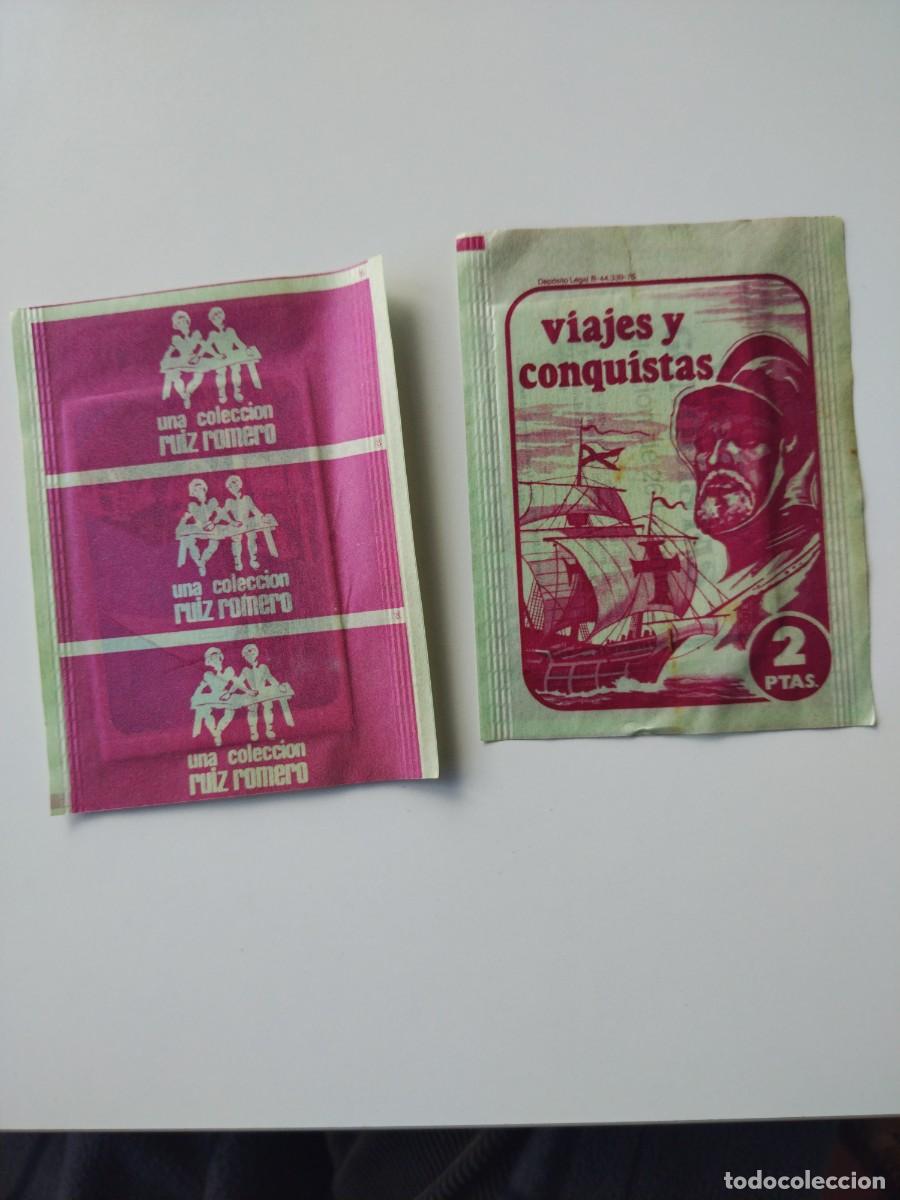 Coleccionismo cromos antiguos: 2 SOBRES CROMOS SIN ABRIR VIAJES Y CONQUISTAS