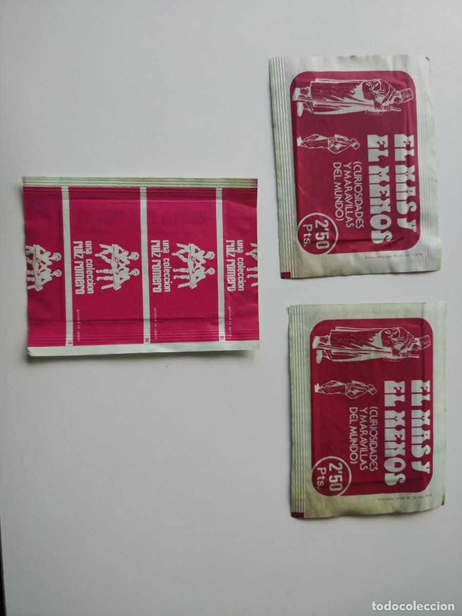 Coleccionismo cromos antiguos: 3 SOBRES CROMOS SIN ABRIR EL M&Aacute;S Y EL MENOS