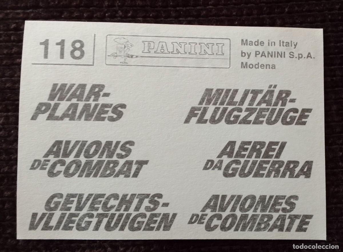 Coleccionismo cromos antiguos: CROMO AVIONES DE COMBATE. 118. PANINI. - Foto 2