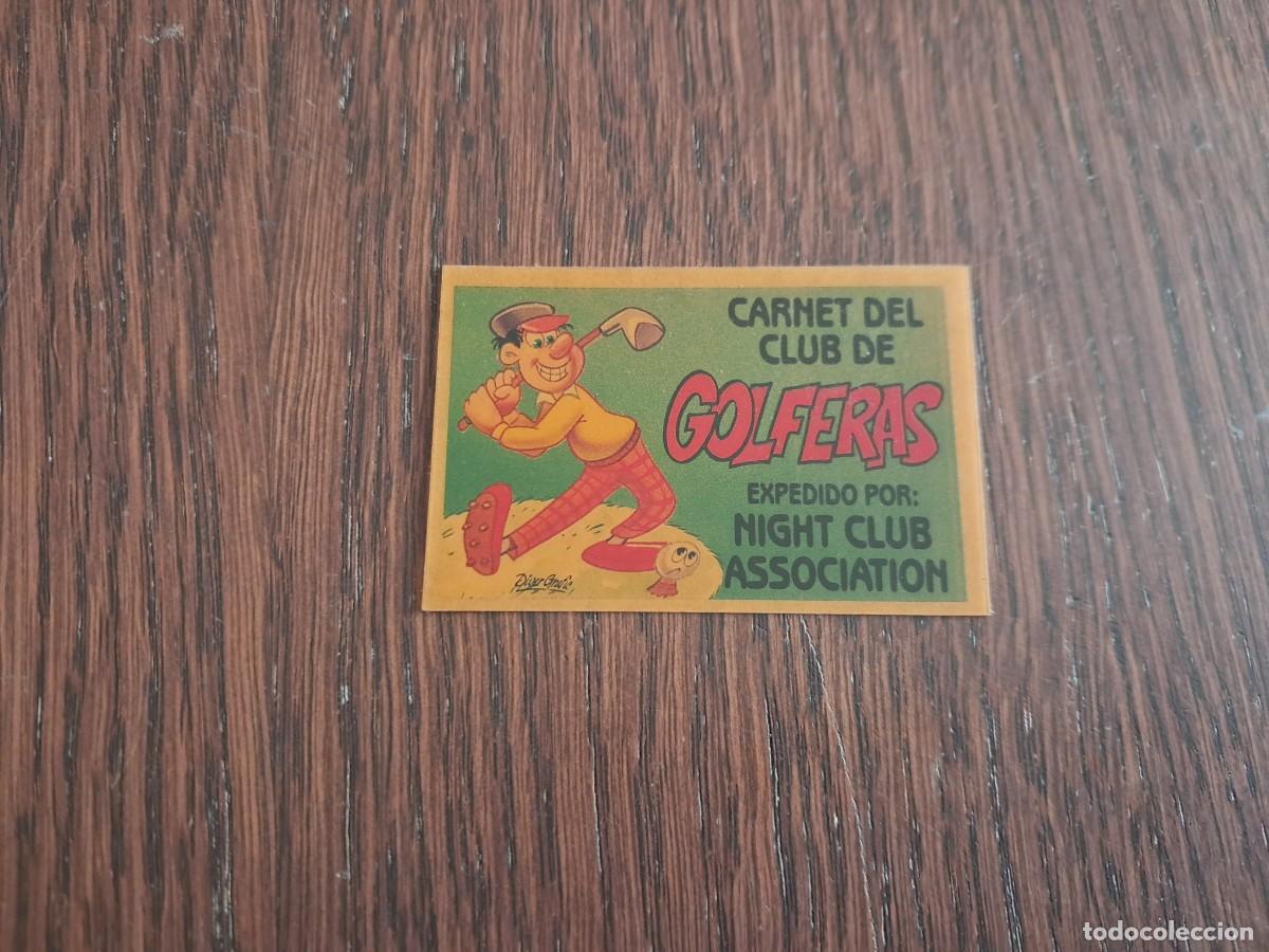 Coleccionismo cromos antiguos: cromo adhesivo de bollycao, bolly-carnet, carnet del club de golferas. sin pegar.