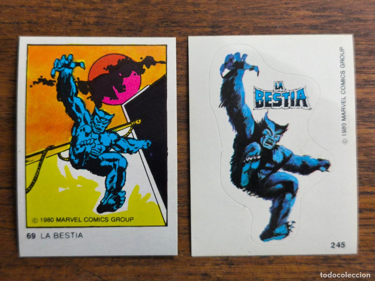 Coleccionismo cromos antiguos: Marvel Superheroes Terrabusi de 1980. 2 cromos La bestia