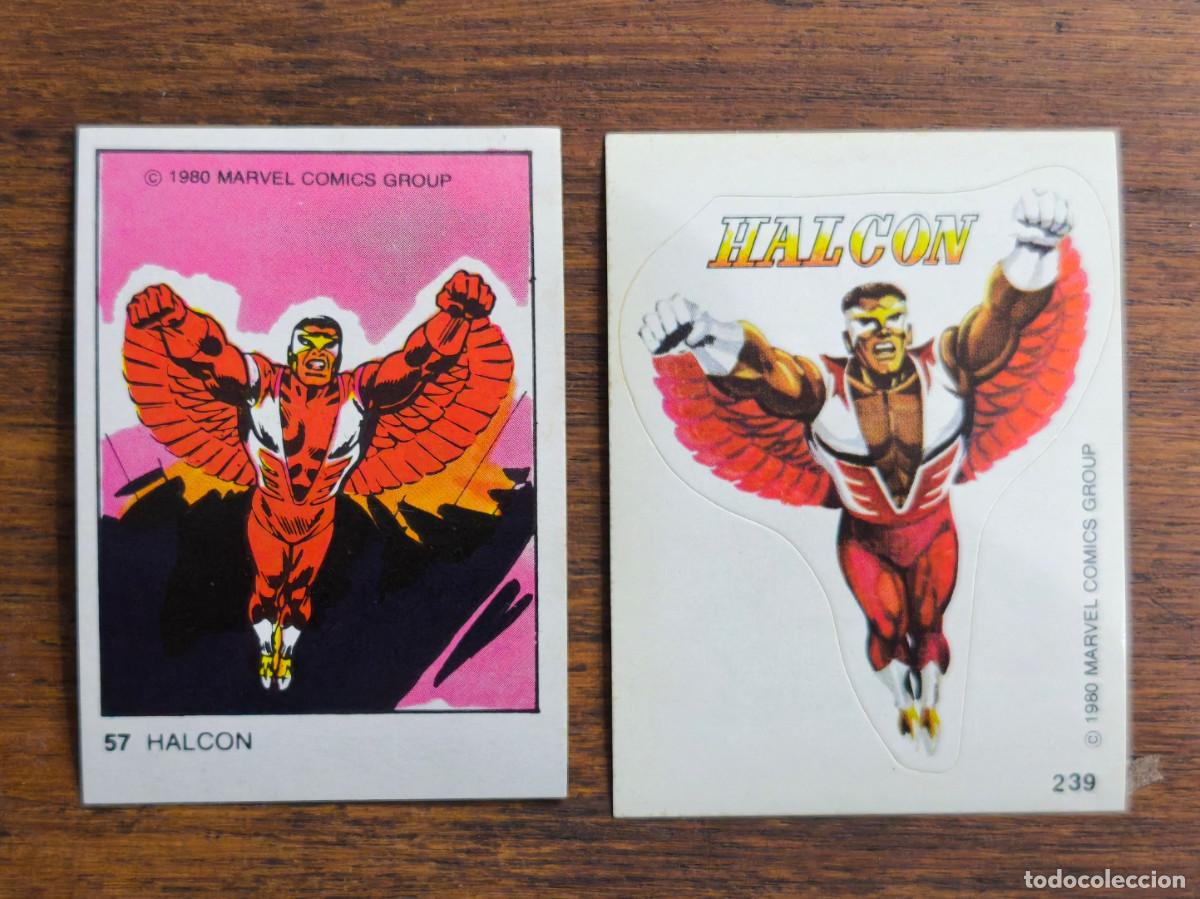 Coleccionismo cromos antiguos: Marvel Superheroes Terrabusi de 1980. 2 cromos halcon