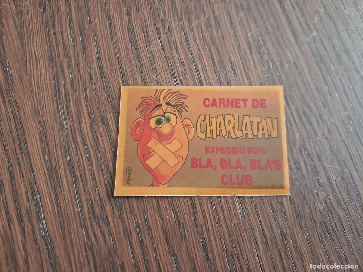 Coleccionismo cromos antiguos: cromo adhesivo de bollycao, bolly-carnet, carnet de charlat&aacute;n. sin pegar.