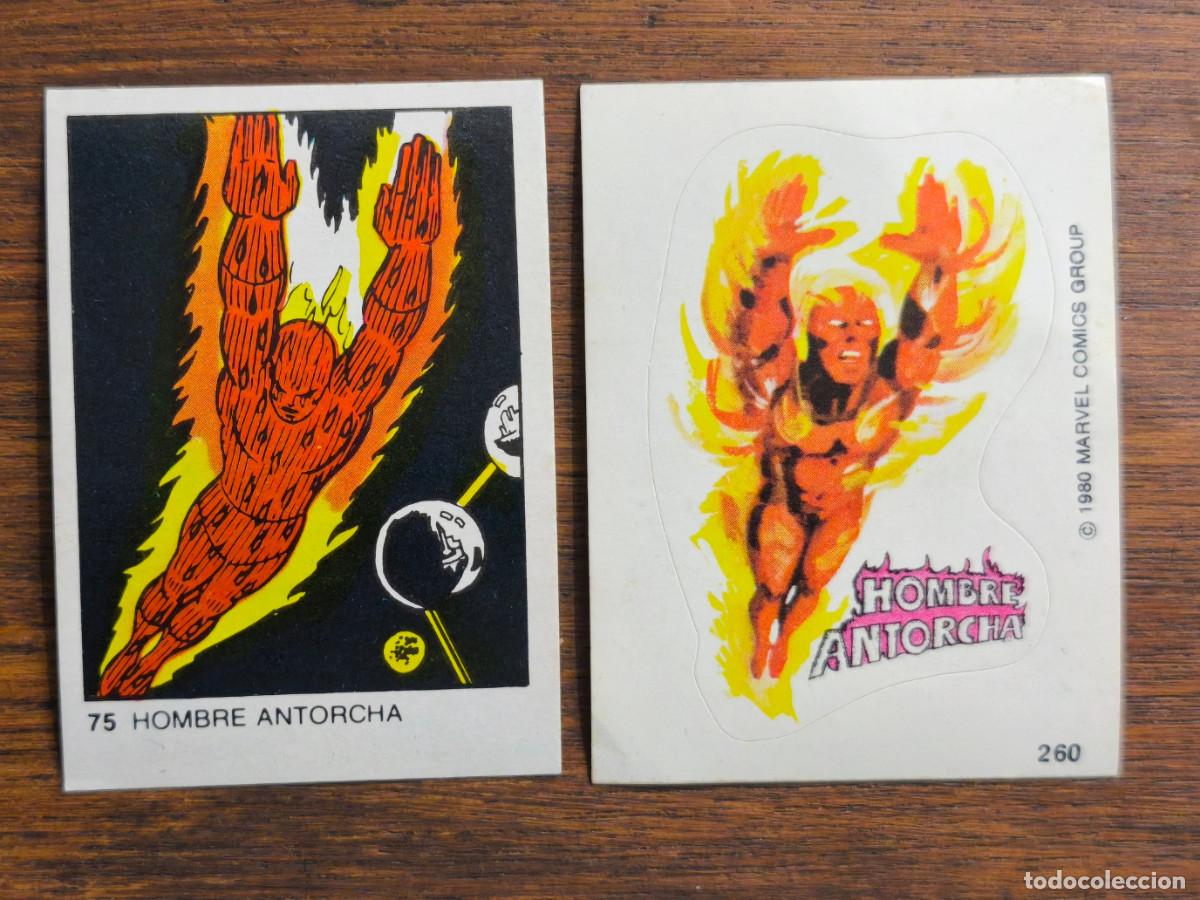 Coleccionismo cromos antiguos: Marvel Superheroes Terrabusi de 1980. 2 cromos Hombre Antorcha
