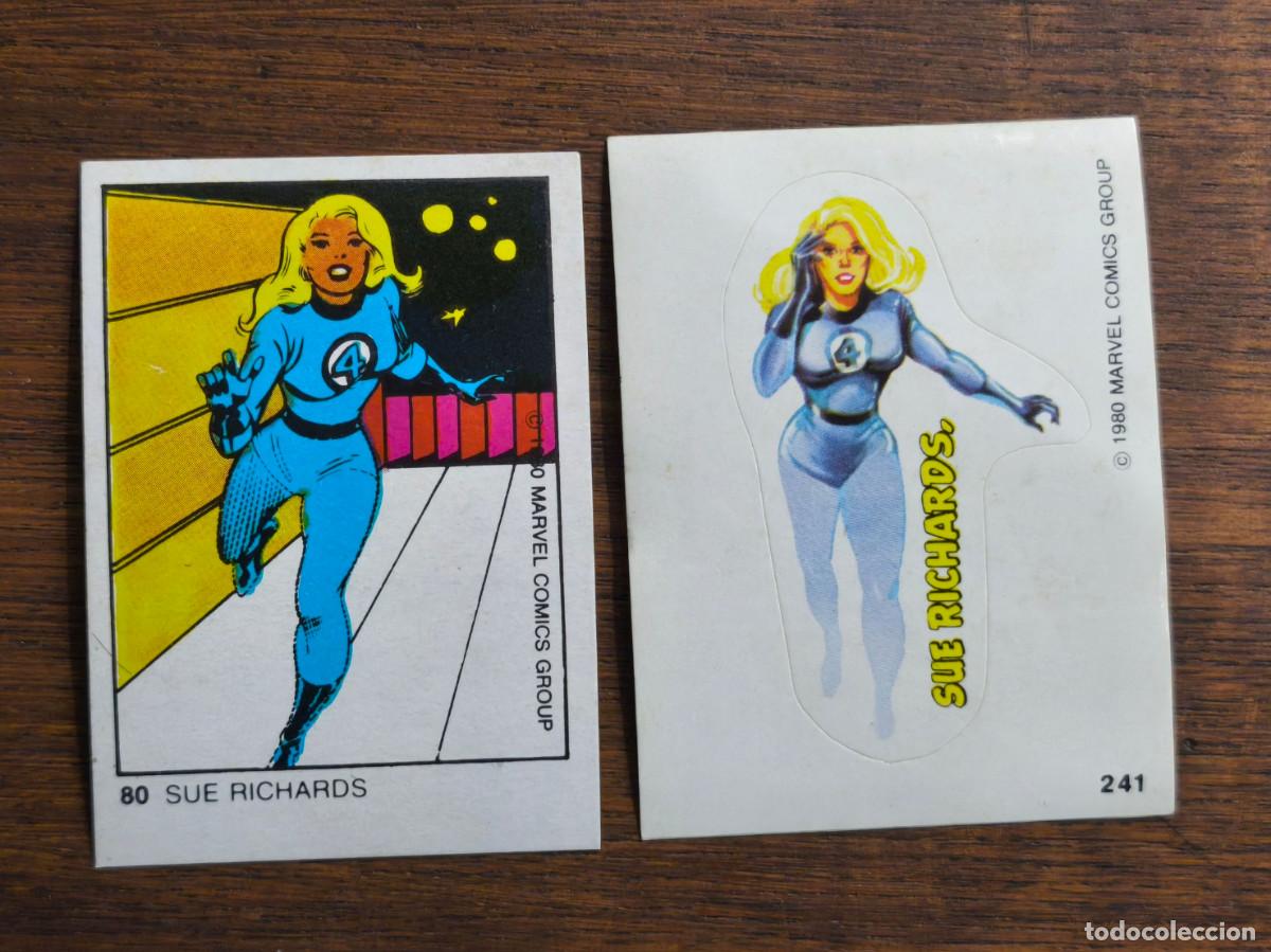 Coleccionismo cromos antiguos: Marvel Superheroes Terrabusi de 1980. 2 cromos Sue Richards