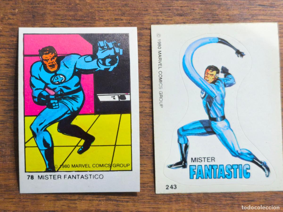 Coleccionismo cromos antiguos: Marvel Superheroes Terrabusi de 1980. 2 cromos Mister Fantastic