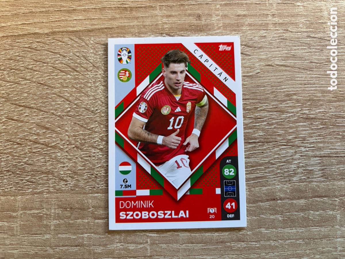 Coleccionismo cromos antiguos: 20 SZOBOSZLAI CAPIT&Aacute;N TOPPS MATCH ATTAX EURO 2024 24 LIDL HUNGR&Iacute;A