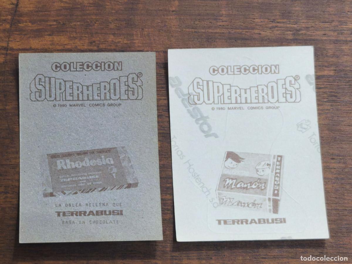 Coleccionismo cromos antiguos: Marvel Superheroes Terrabusi de 1980. 2 cromos Dan Defensor - Foto 2