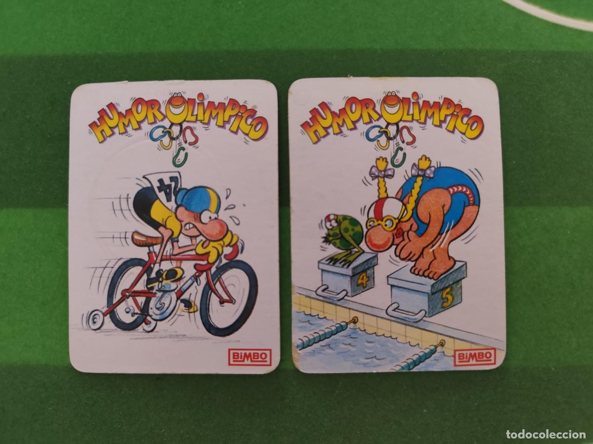 Coleccionismo cromos antiguos: Cromo Ciclismo 7 y Nataci&oacute;n 13 Humor Ol&iacute;mpico Dupis Bimbo Sin pegar
