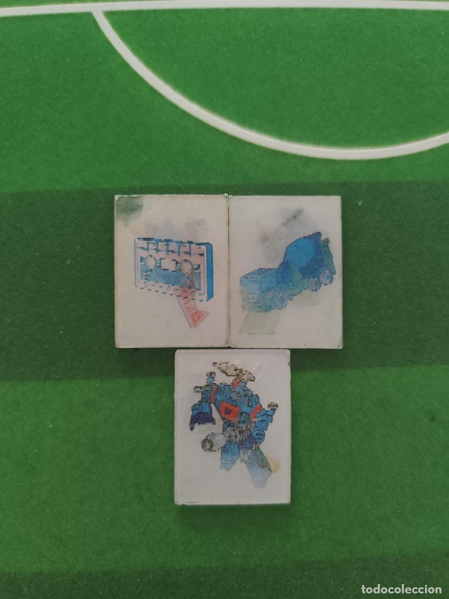 Coleccionismo cromos antiguos: 3 cromos Transformers Hologr&aacute;fico Bollycao sin trasera