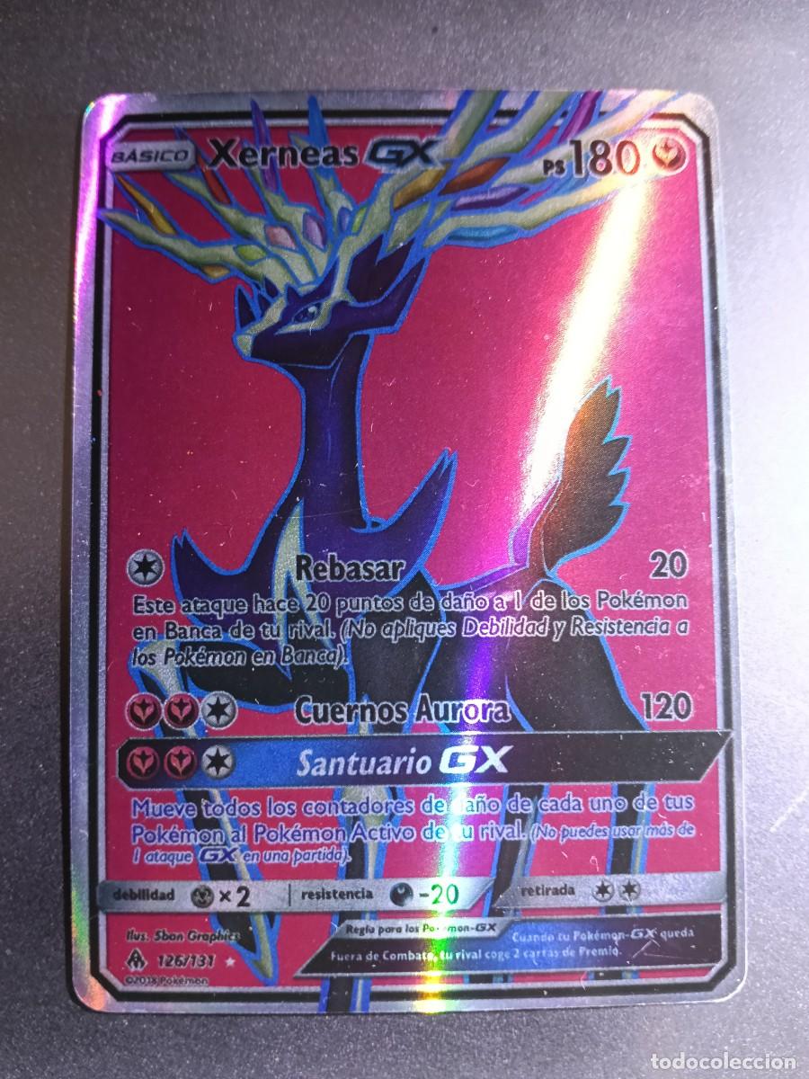 Coleccionismo cromos antiguos: CROMO CARTA XERNEAS GX 126/131 REBASAR CUERNOS AURORA BRILLANTE POKEMON 2017