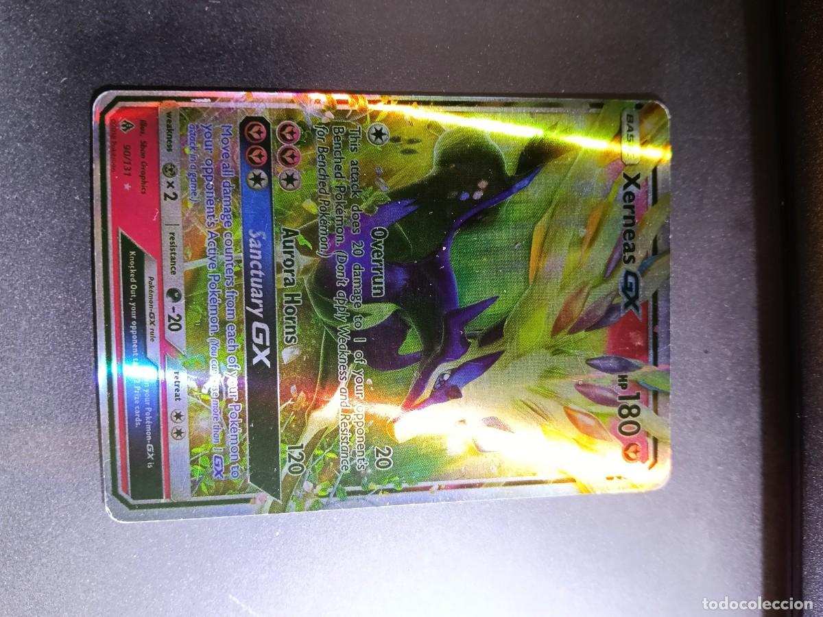 Coleccionismo cromos antiguos: CROMO CARTA XERNEAS GX 90/131 AURORA HORNS OVERRUN BRILLANTE POKEMON 2017