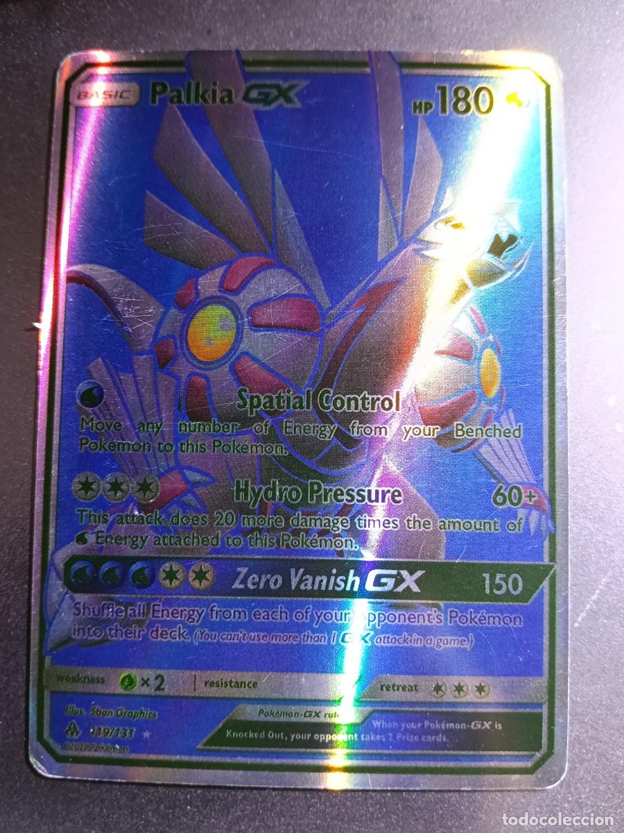 Coleccionismo cromos antiguos: CROMO CARTA PALKIA GX 119/131 HYDRO PRESSURE SPATIAL CONTROL BRILLANTE POKEMON 2017