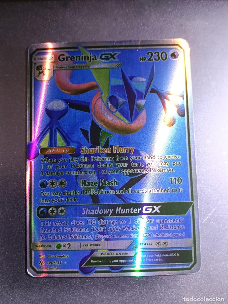 Coleccionismo cromos antiguos: CROMO CARTA GRENINJA GX 120/131 HAZE SLASH SHURIKEN FLURRY BRILLANTE POKEMON 2017