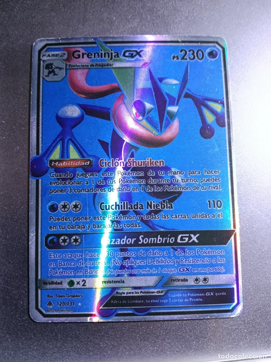 Coleccionismo cromos antiguos: CROMO CARTA GRENINJA GX 120/131 CUCHILLADA NIEBLA CICLON SHURIKEN BRILLANTE POKEMON 2017
