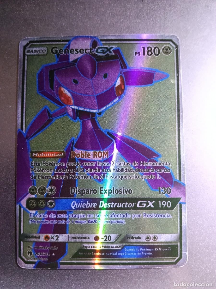 Coleccionismo cromos antiguos: CROMO CARTA GENESECT GX 204/214 DISPARO EXPLOSIVO DOBLE ROM BRILLANTE POKEMON 2017
