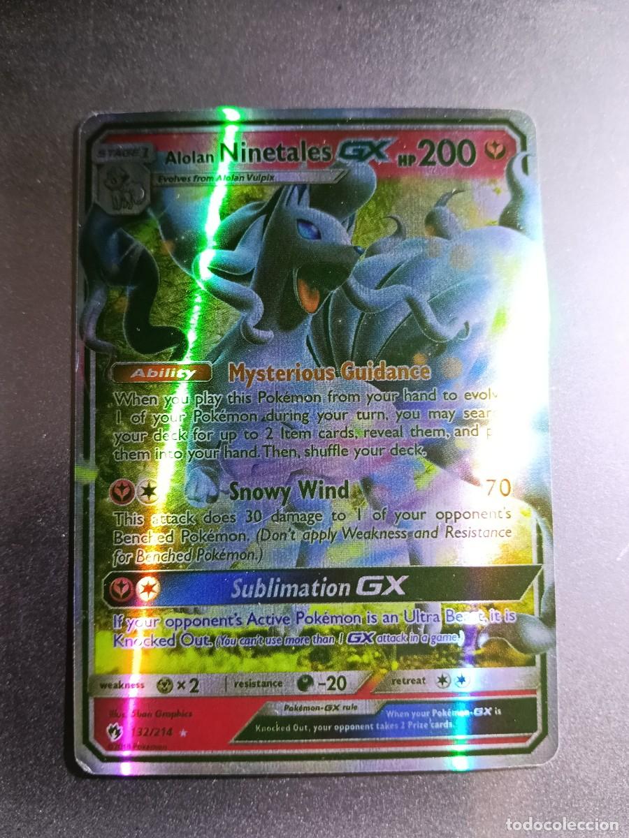 Collectionnisme Cartes &agrave; collectionner anciennes: CROMO CARTA NINETALES GX 132/214 MYSTERIOUS GUIDANCE SNOWY WIND BRILLANTE POKEMON 2017