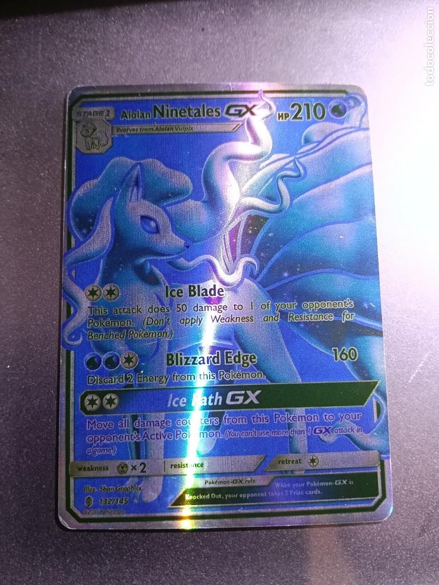 Coleccionismo cromos antiguos: CROMO CARTA ALOLAN NINETALES 132/145 ICE BLADE BLIZZARD EDGE BRILLANTE POKEMON 2017