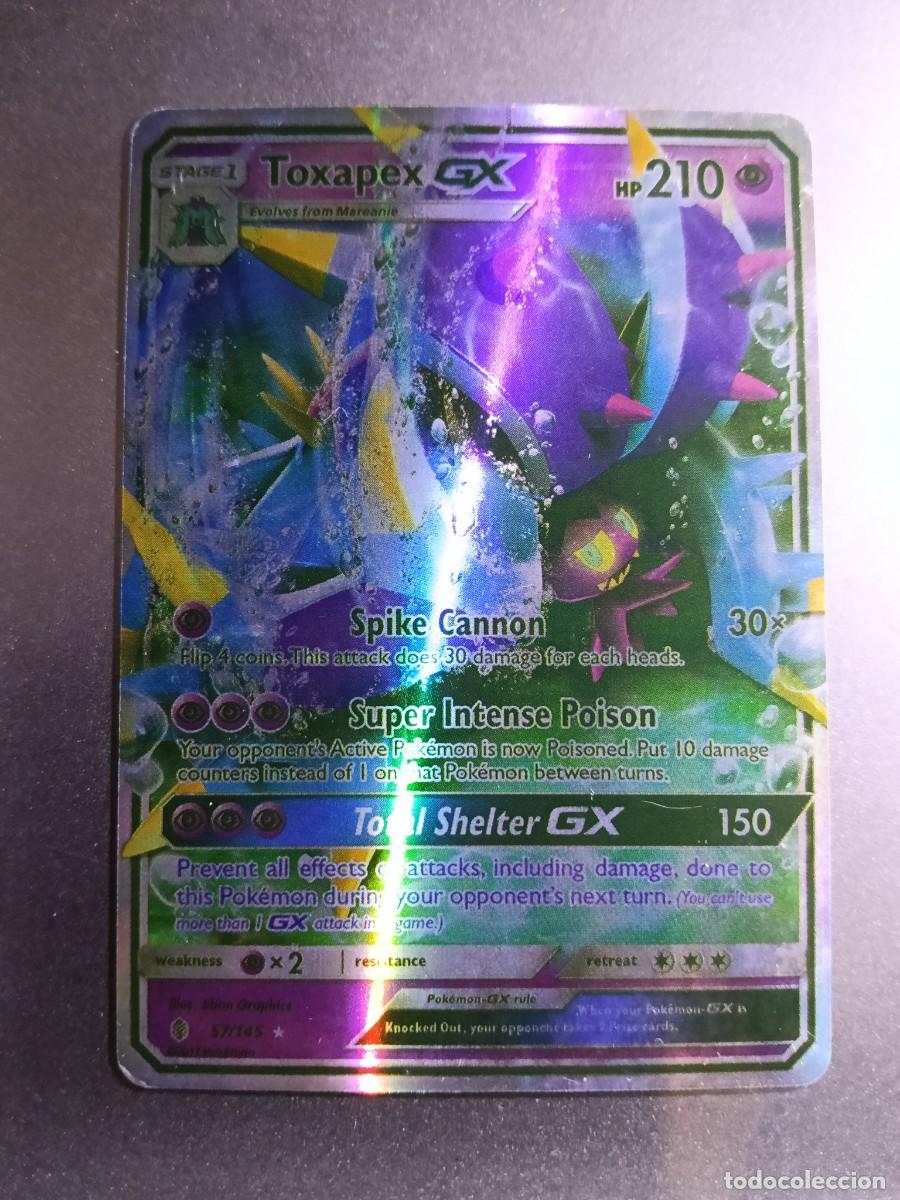 Coleccionismo cromos antiguos: CROMO CARTA TOXAPEX 57/145 SPIKE CANNON SUPER INTENSE POISON BRILLANTE POKEMON 2017