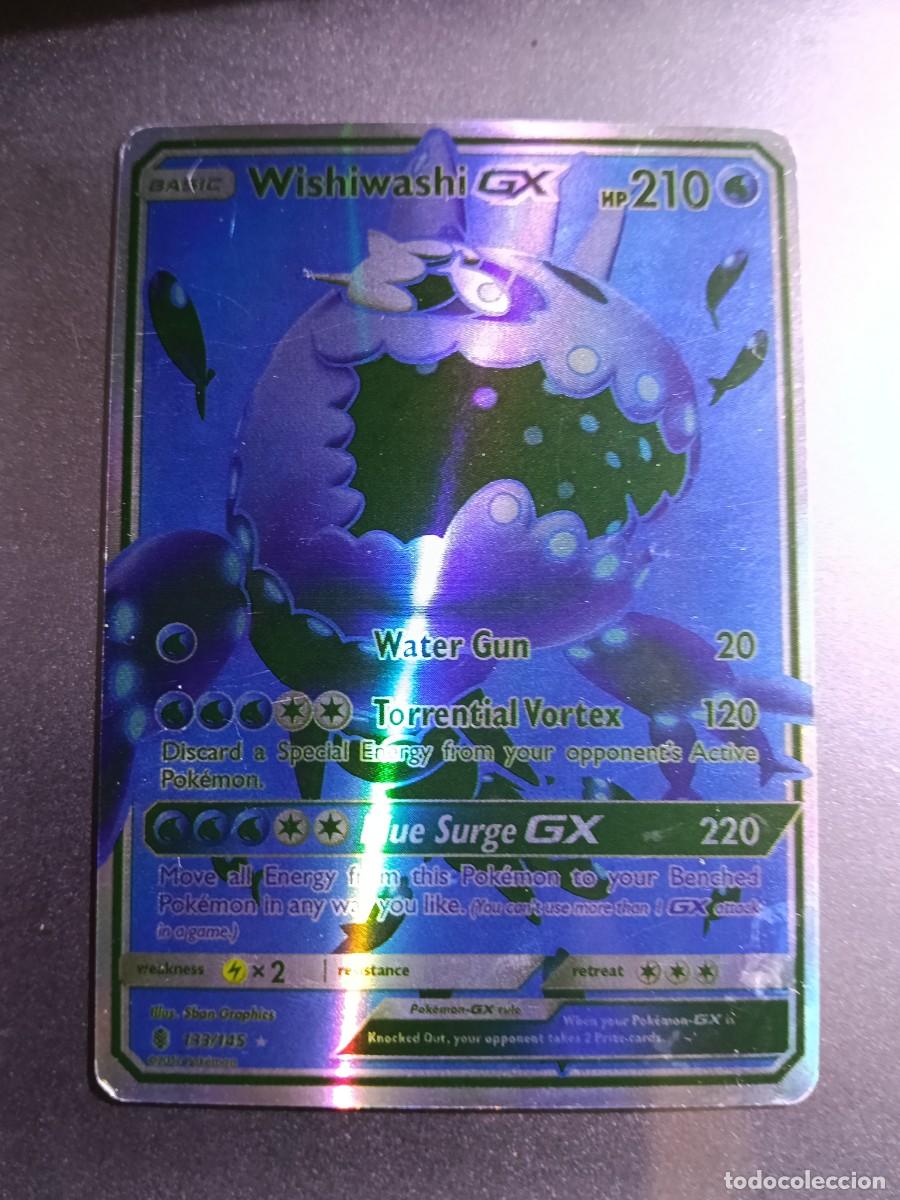 Coleccionismo cromos antiguos: CROMO CARTA WISHIWASHI 133/145 WATER GUN TORRENTIAL VORTEX BRILLANTE POKEMON 2017