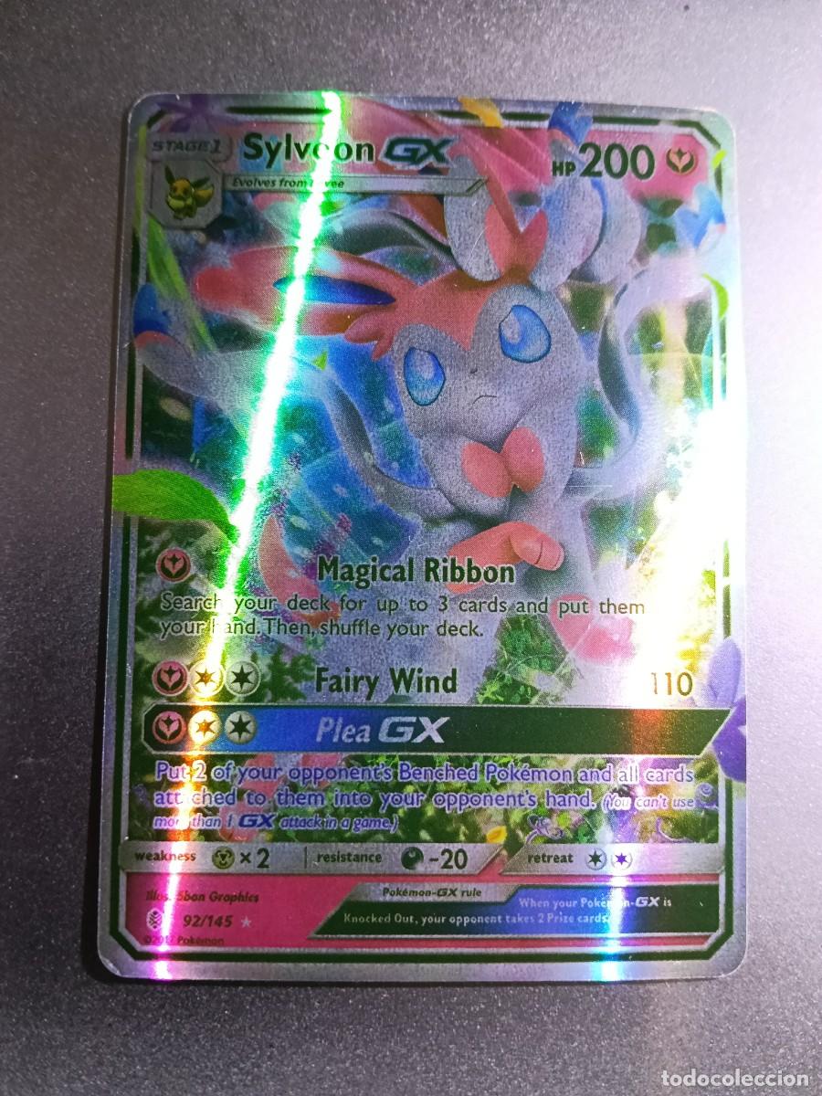 Coleccionismo cromos antiguos: CROMO CARTA SYLVEON 92/145 MAGICAL RIBBON FAIRY WIND BRILLANTE POKEMON 2017