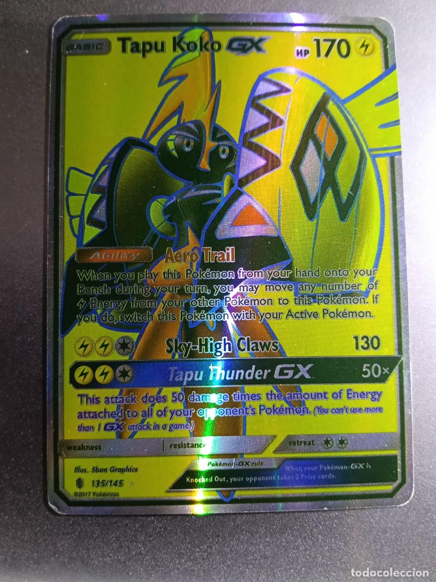 Coleccionismo cromos antiguos: CROMO CARTA TAPU KOKO 135/145 AERO TRAIL SKY HIGH CLAWS BRILLANTE POKEMON 2017
