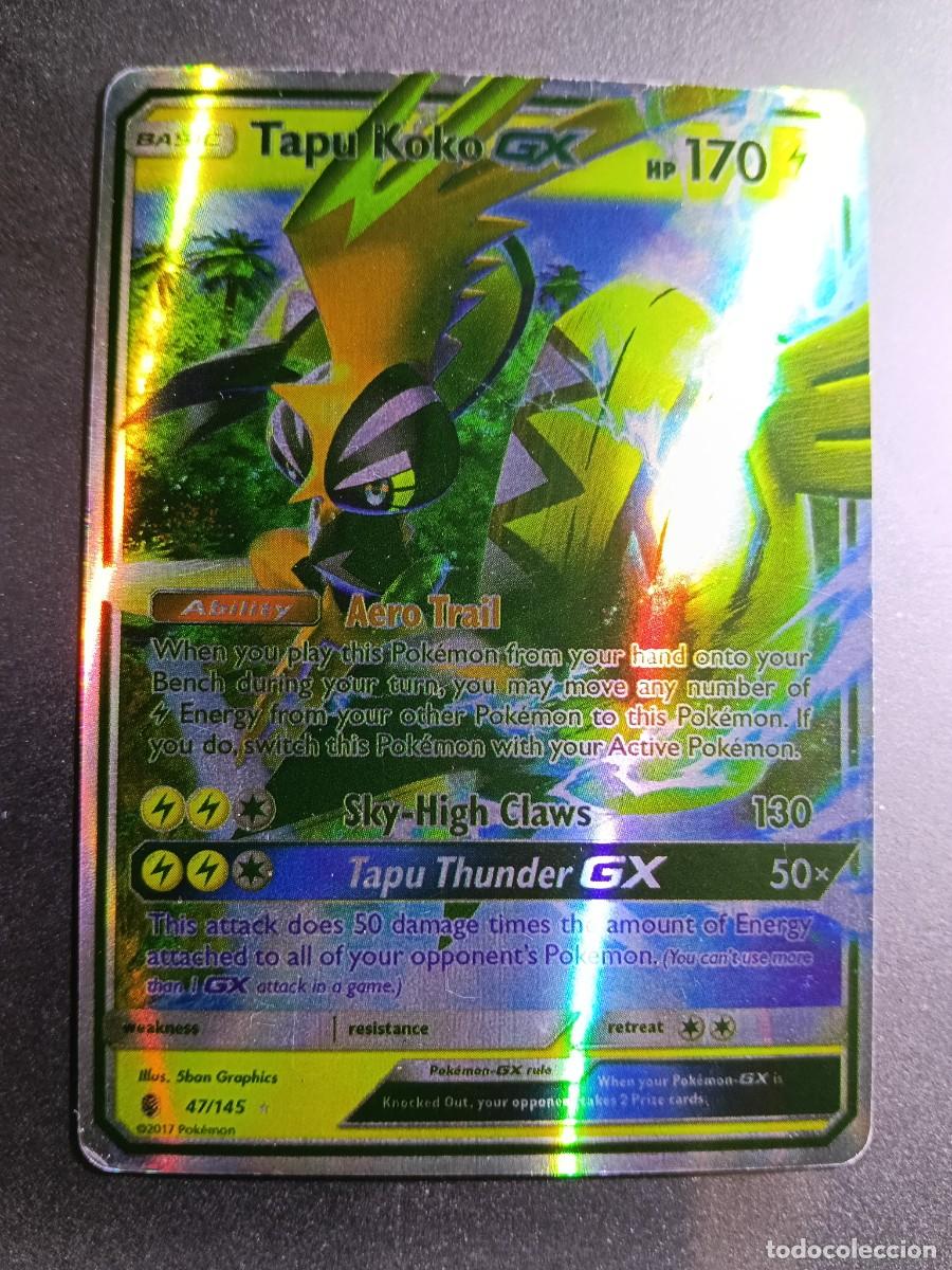 Coleccionismo cromos antiguos: CROMO CARTA TAPU KOKO 47/145 AERO TRAIL SKY HIGH CLAWS BRILLANTE POKEMON 2017