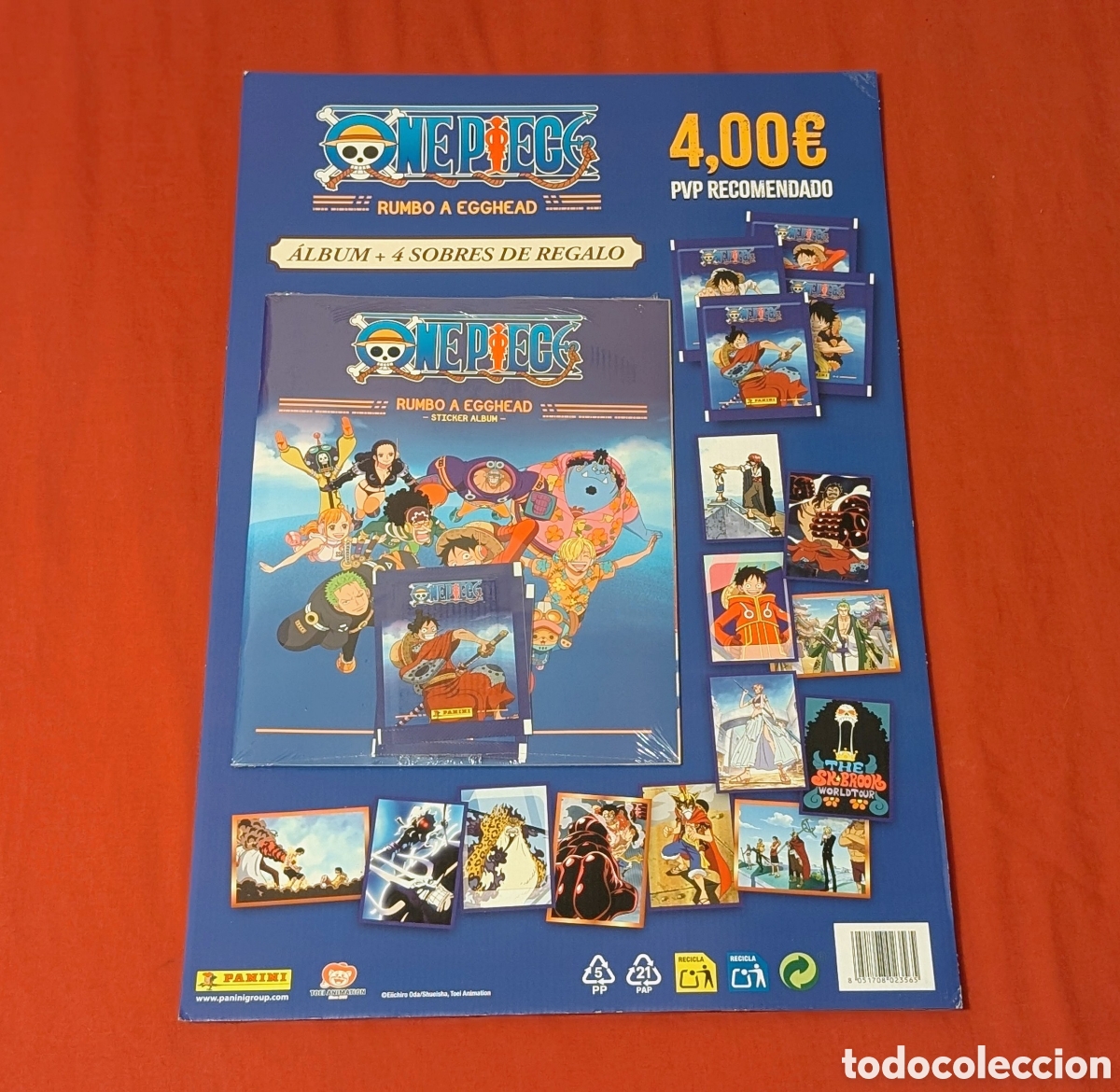 Coleccionismo cromos antiguos: Album plancha cromos sin abrir. One Piece. Panini