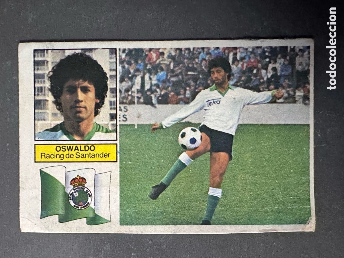 Collectable Antique Stickers: CROMO LIGA ESTE 82 83 OSWALDO RACING SANTANDER. DESPEGADO