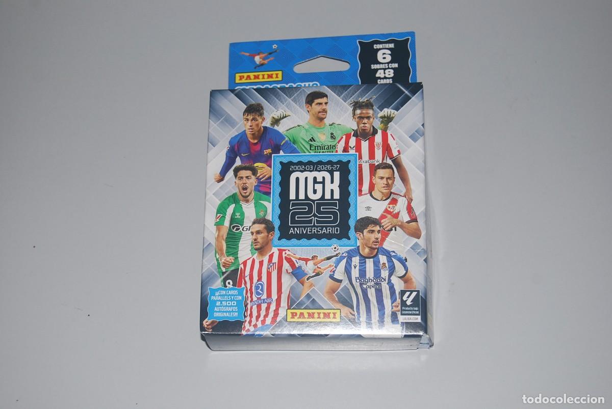 Coleccionismo cromos antiguos: CAJA VACIA CONTENIA 6 SOBRES LIGA 2026-2027, 26-27 MGK MEGACRACKS 25 ANIVERSARIO PANINI