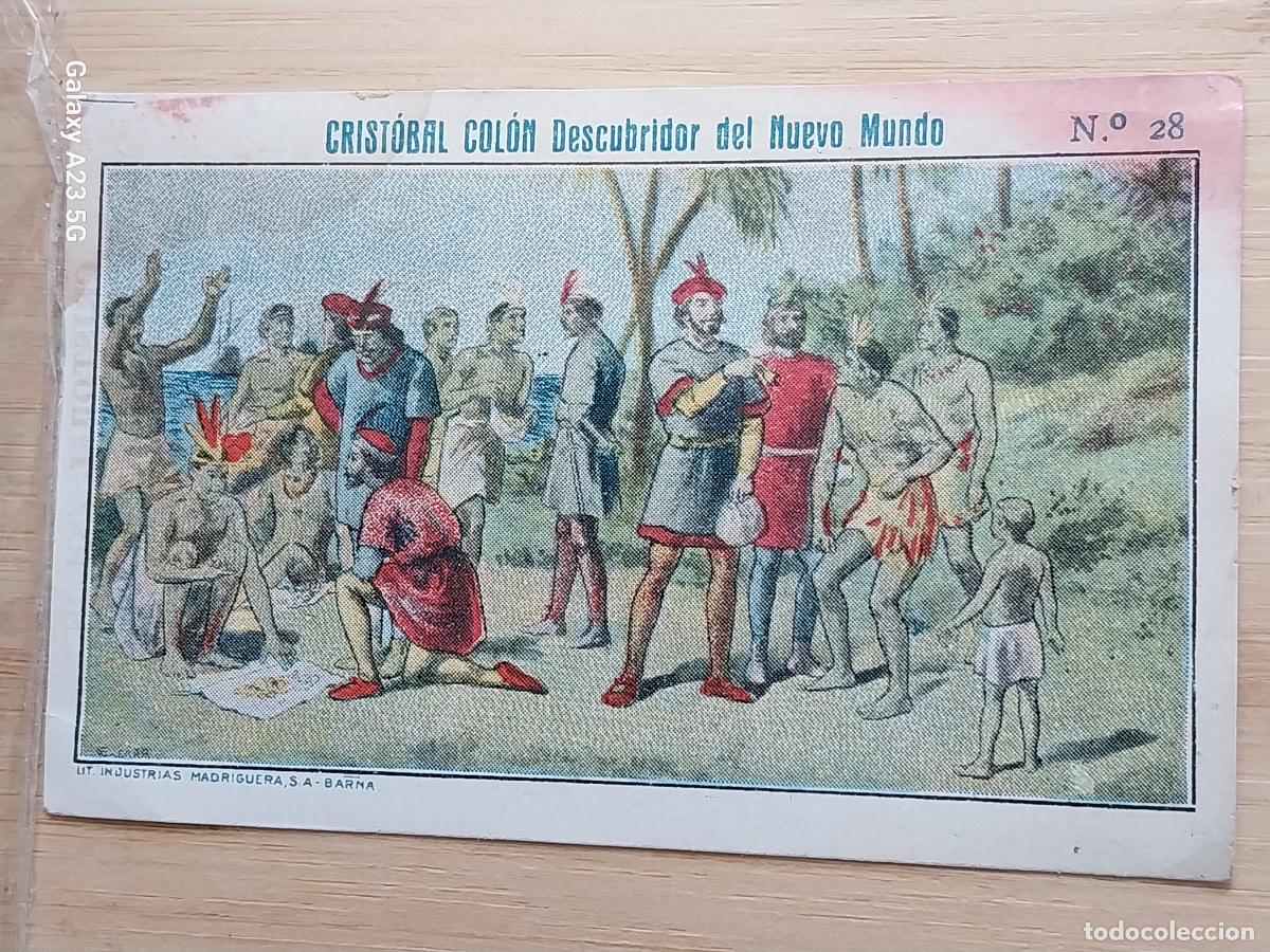 Coleccionismo cromos antiguos: CRISTOBAL COLON DESCUBRIDOR NUEVO MUNDO CROMO 28 ED MADRIGUERA SA ANTIGUO