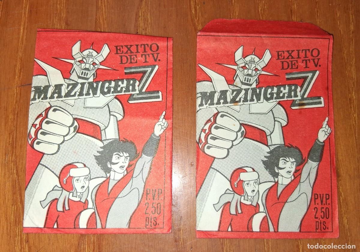Coleccionismo cromos antiguos: Lote 35 Sobres vac&iacute;os de Cromos Danone A&ntilde;os 70-80: Mazinger Z, Comando G, Marco, Abeja Maya